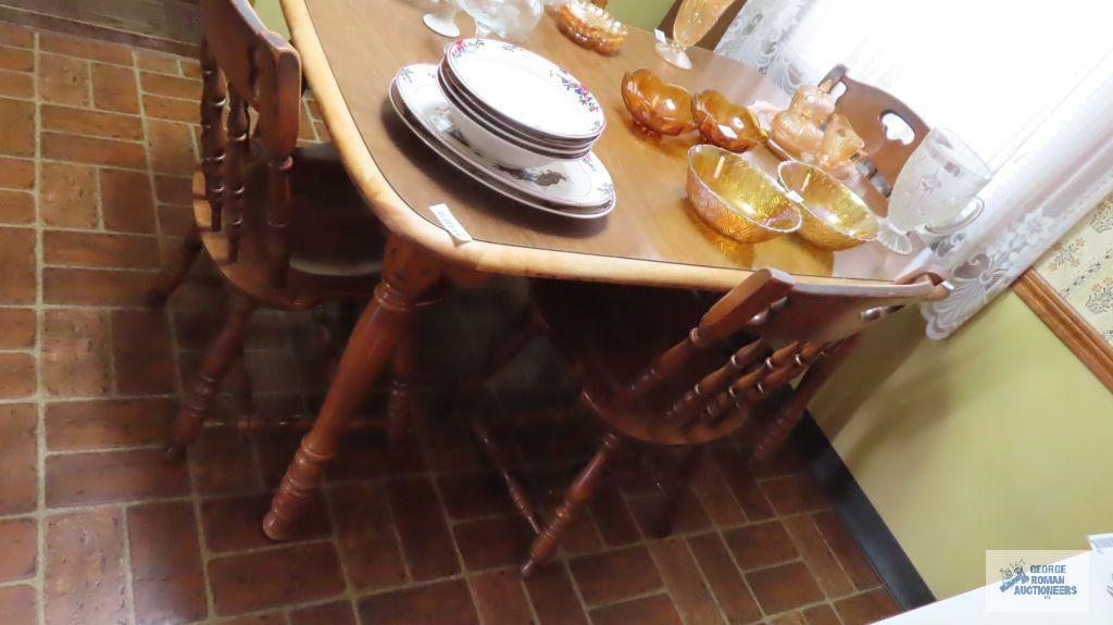 Kitchen table, one leaf, and four chairs