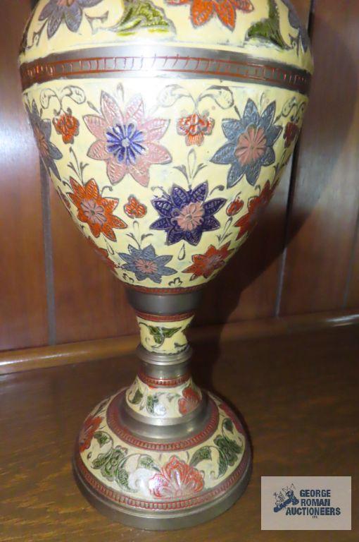 ashtray and vase handmade in Greece with metal base