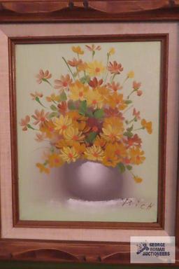 Floral painting on canvas by Rich