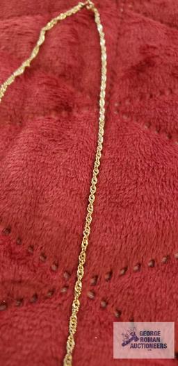 Rose gold colored twist chain, marked Milor Italy 14KT,...approximate total weight is 1.63 G
