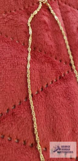 Rose gold colored twist chain, marked Milor Italy 14KT,...approximate total weight is 1.63 G