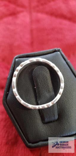 Silver colored tribal band ring, marked 925, approximate total weight is 3.03 G