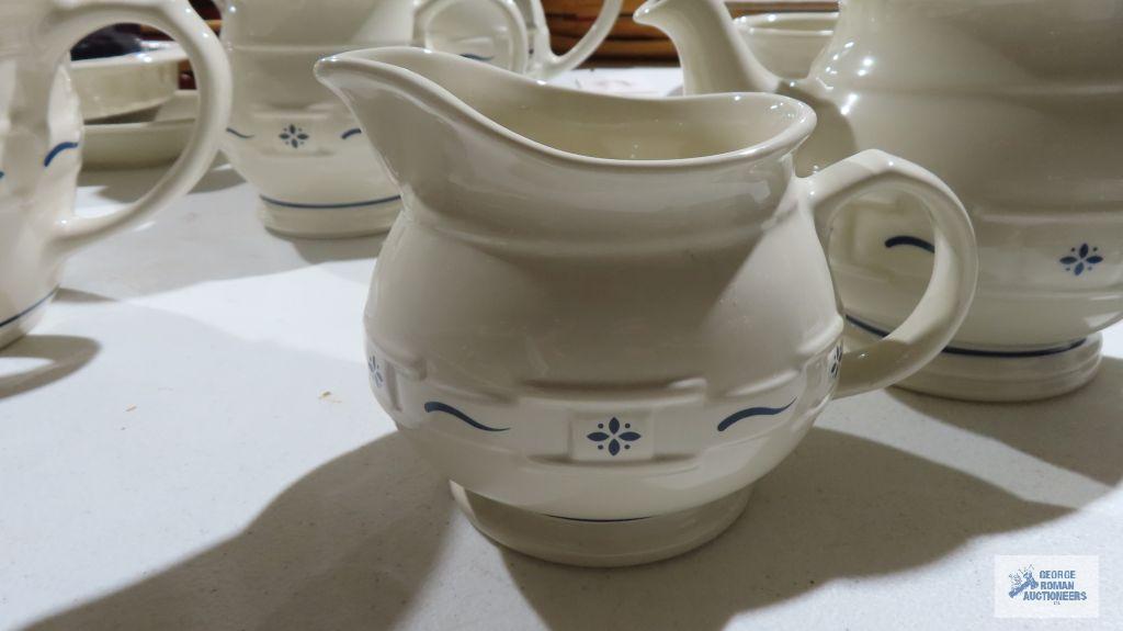 Longaberger...Pottery teapot and pitcher