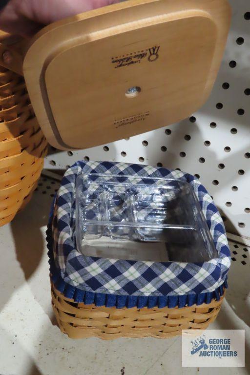 Longaberger Collectors Club lightship basket and Blue Ribbon Collection mending basket