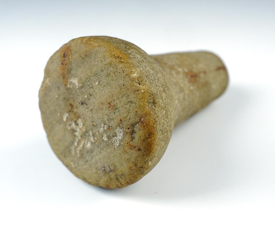 Exceptional! 5 3/16" Bell Pestle in perfect condition. Made from attractive yellow Quartz - Ohio.