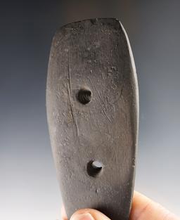 Nice 4 1/8" Gorget found in Carrol Co., Indiana. Ex. Jon Jarret, Jim Phillips collections.