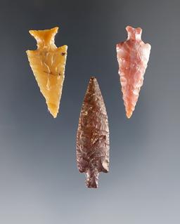 Set of 3 exceptional points found in the Western U.S. The largest is 1 9/16".