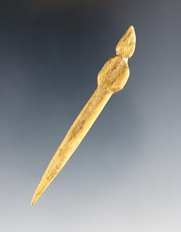 3" Stylized Bone Needle with nice use polish - Glovers Cave, Christian Co., Kentucky.