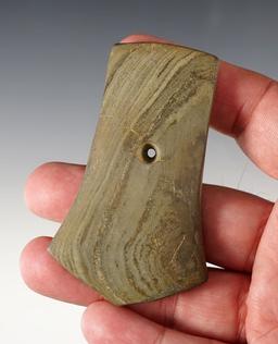 3 1/16" Hopewell Pentagonal Pendant found by James M. Brown in Ashland Co., Ohio.