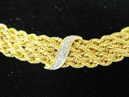 Sterling Silver Vermeil 7 1/4" Rope Bracelet