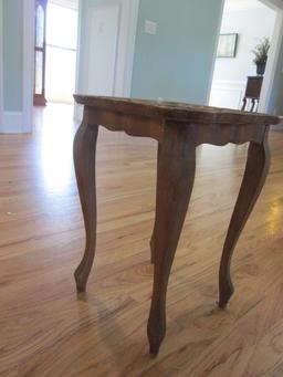 Small White Washed Light Wood Accent Table