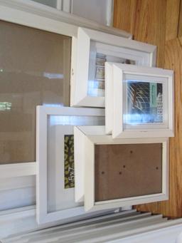 Large Grouping of Painted White Wooden Photo Frames