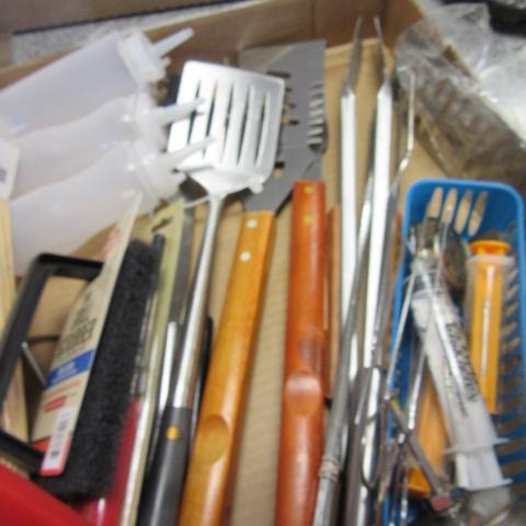 BBQ Accessories-Oven Mitts, Thermometers, Grill Utensils, Scrubber,