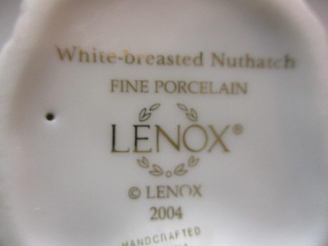 2004 Lenox "White-breasted Nuthatch" Fine Porcelain Bird Figurine 4 1/2"