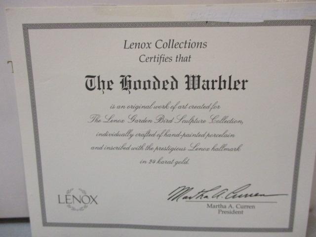 1997 Lenox "Hooded Warbler" Fine Porcelain Bird Figurine 5"
