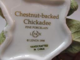 1998 Lenox "Chestnut-backed Chickadee" Fine Porcelain Bird Figurine 5"