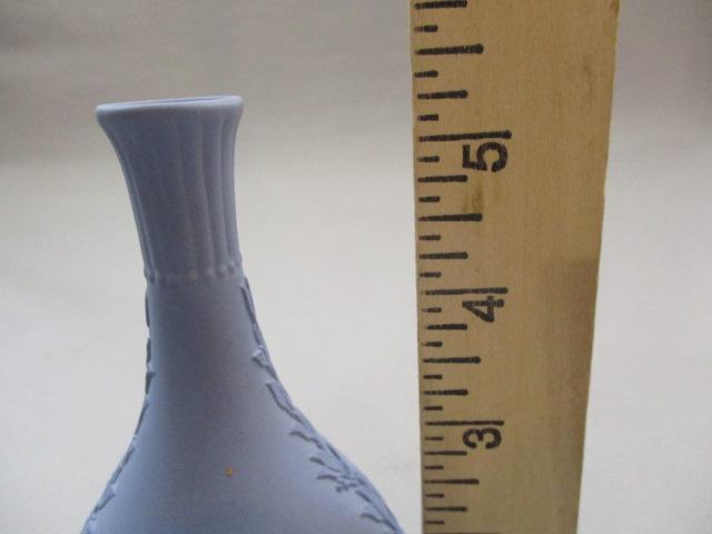 Vintage Wedgwood Blue Jasperware Vase - Made in England - 5 1/2""