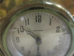 New Haven Goldtone Metal Clock