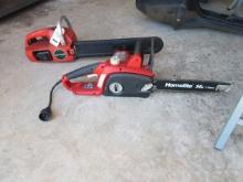 Lot of 2 Chain Saws- Homelite and Electric Chain Saw