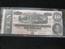 1864 $10 Confederate Note from Richmond, VA