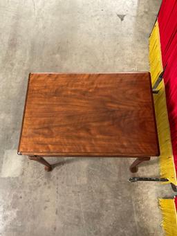 Vintage Wooden Side Table w/ Burl Wood Drawer. Stands 24" Tall. See pics.