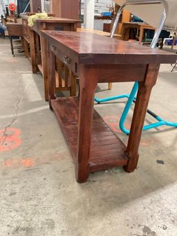 Bassett Modern Cherry Hall Table w/ nice design & 2 Drawers - Solid Wood - See pics