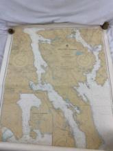 Vintage 1962 Canadian Hydrographic Survey Map of Discovery Passage