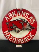 University of Arkansas Razorbacks Football Team Handmade Sheet Metal Sign