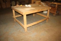 (3) Wooden Work Tables