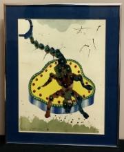 Salvador Dali Color Lithograph - Scorpion, 70/350, Signed Lower Left, Frame