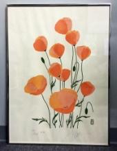 P. Chu Serigraph - Poppies, 375/500, Ed VI, Signed Lower Right, Framed W/ G