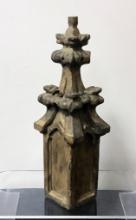 Early Carved Wood Temple Finial - 10½"