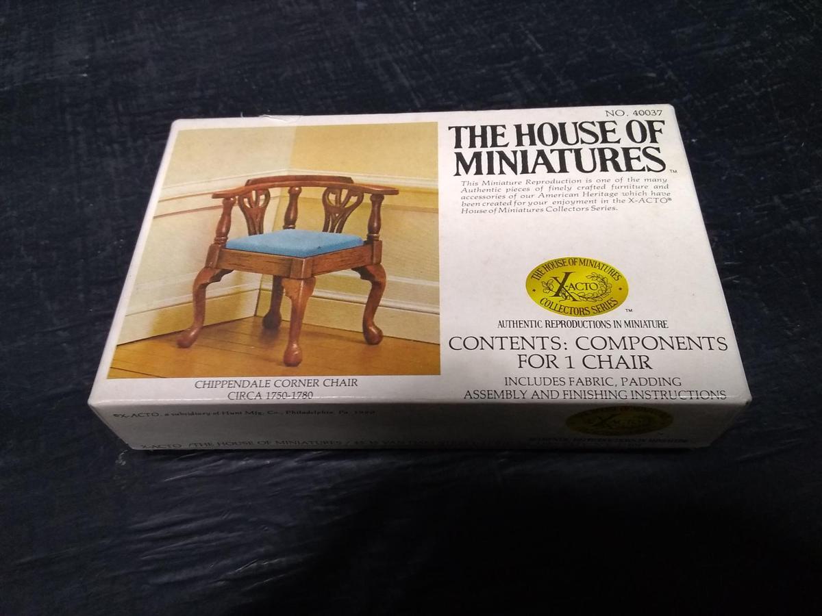 Vintage Doll House Furniture-The House of Miniatures-Chippendale Corner Chair
