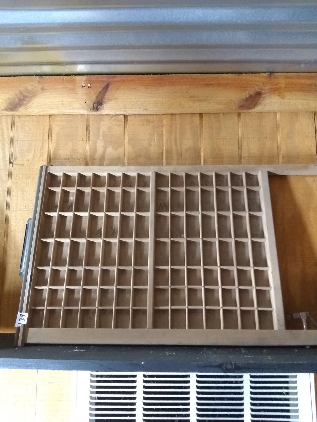 Vintage Wooden Typesetters Tray