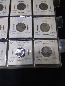 Coin-(20) Jefferson Type Nickels 1940-1950s