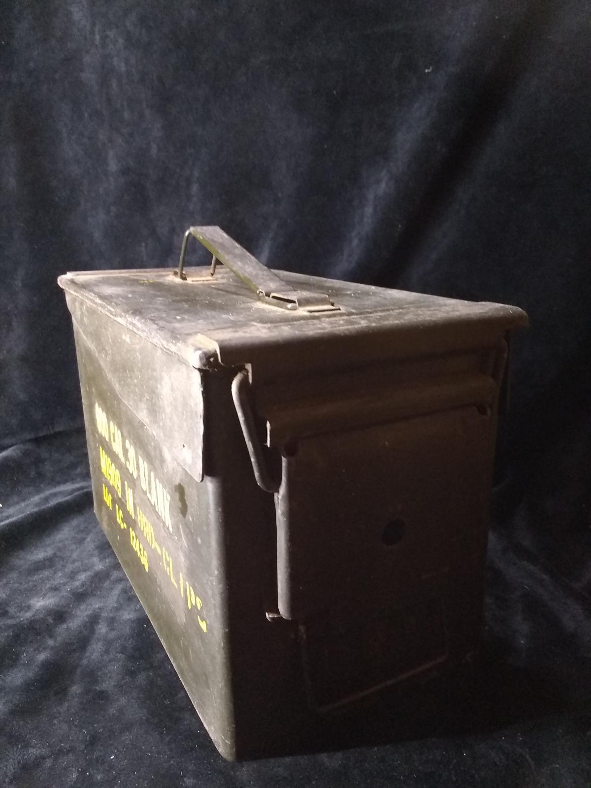 Vintage Metal Military Ammo Box
