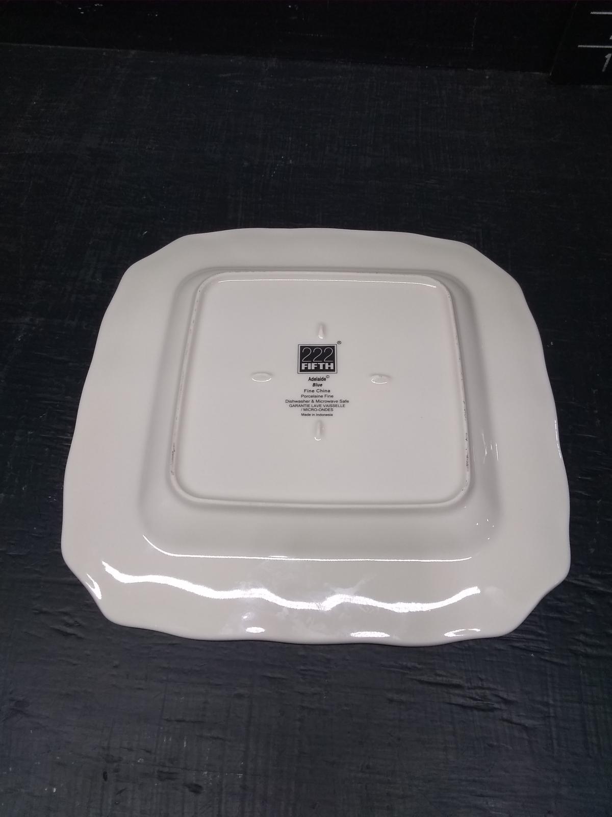 222 Fifth Adelaide Blue Square Dinner Plate
