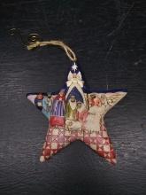 Resin Star Nativity Christmas Ornament