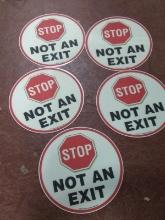 Collection 5 Metal Round "Not an Exit" Sign