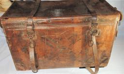 LARGE LEATHER PAYROLL TRUNK FROM ROBBERY