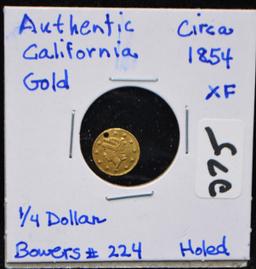 25 CENT CALIFORNIA GOLD - CIRCA 1854
