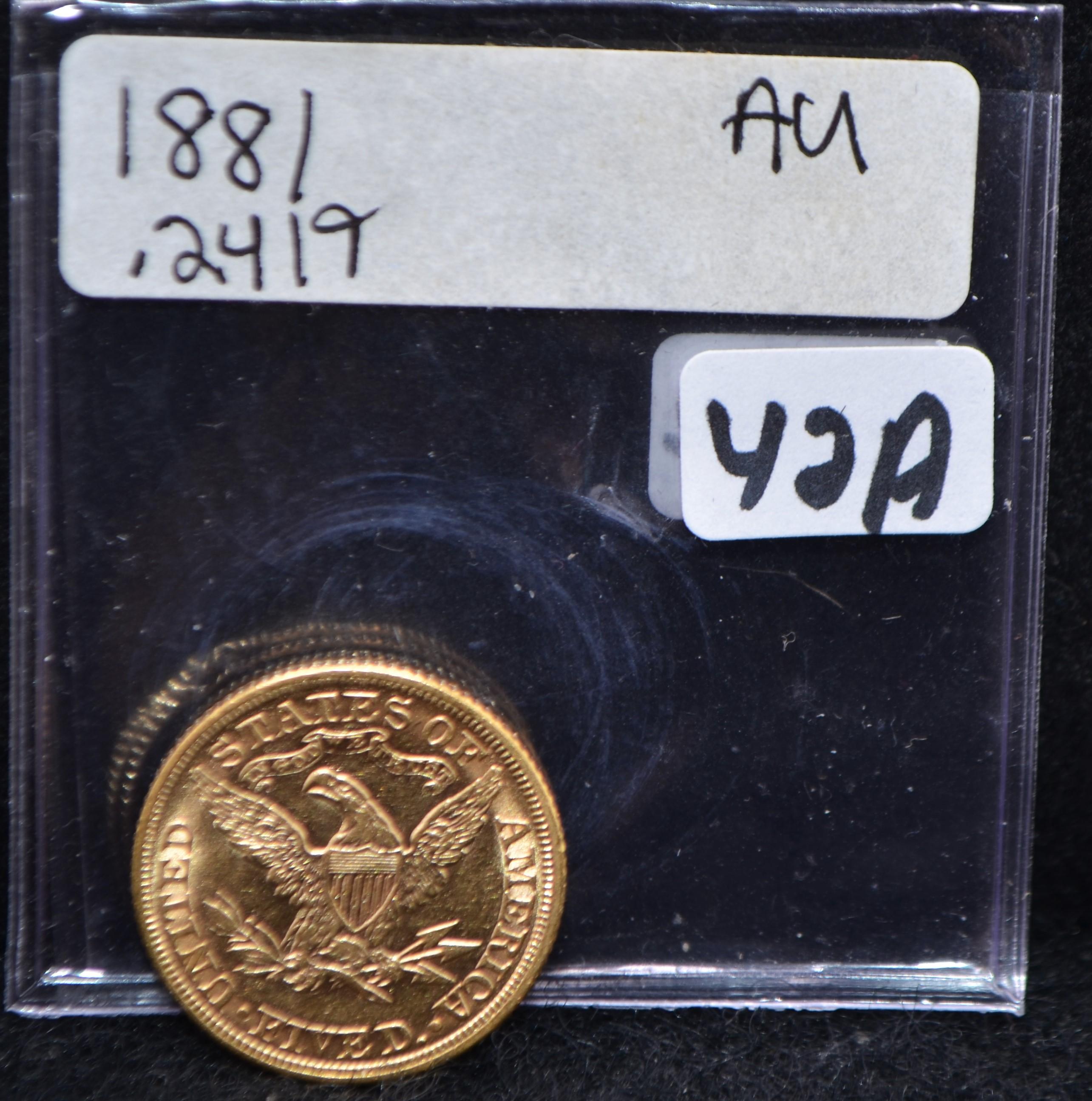 1881 $5 LIBERTY GOLD COIN