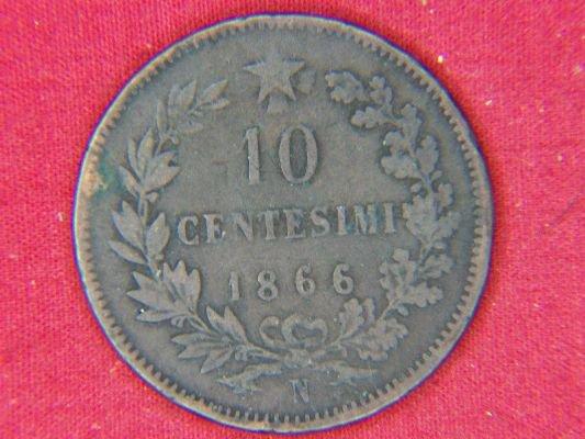 1866 N 10 Centimes Italy