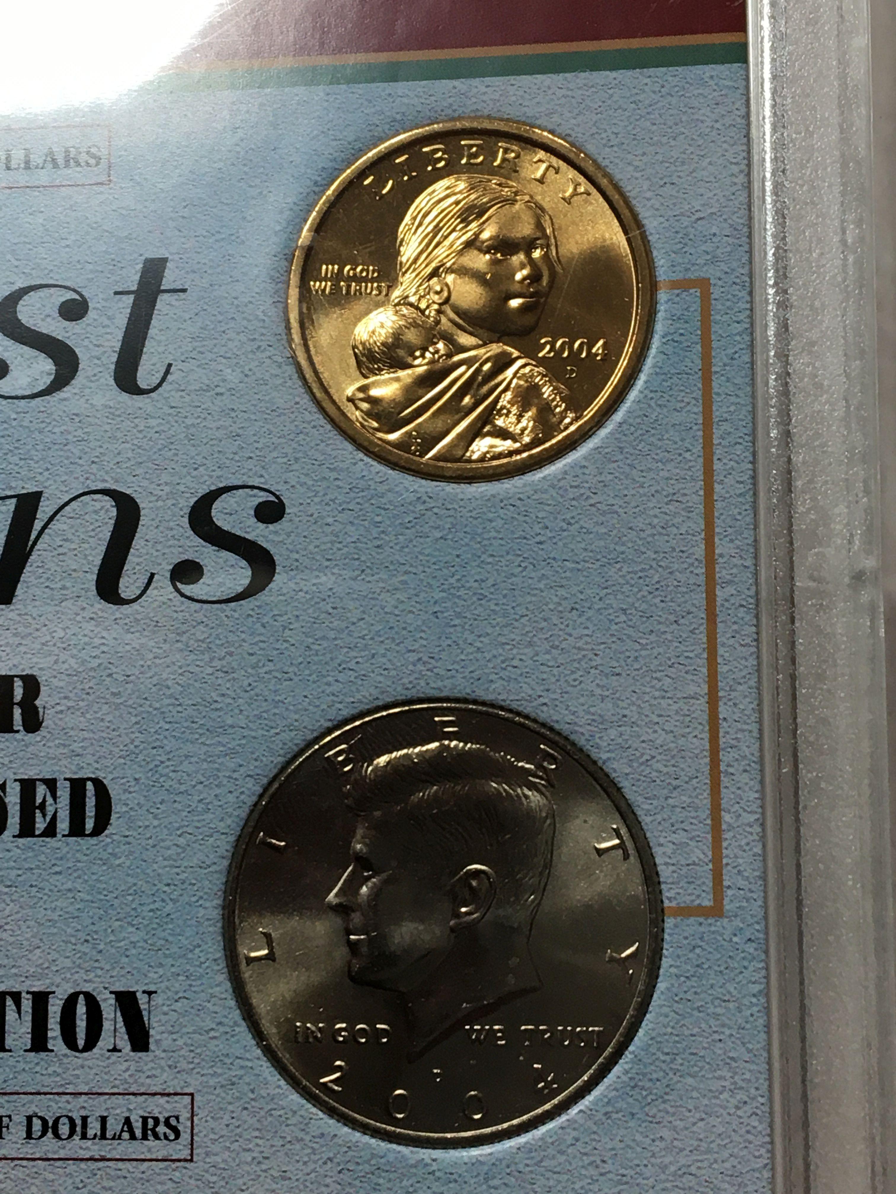 Lost Coin Collection 2004 Sacagawea Dollars And Kennedy Half Dollars