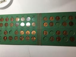 Vintage Lincoln Wheat cent Album With 41 Coins Mostly Reds And Gems!!