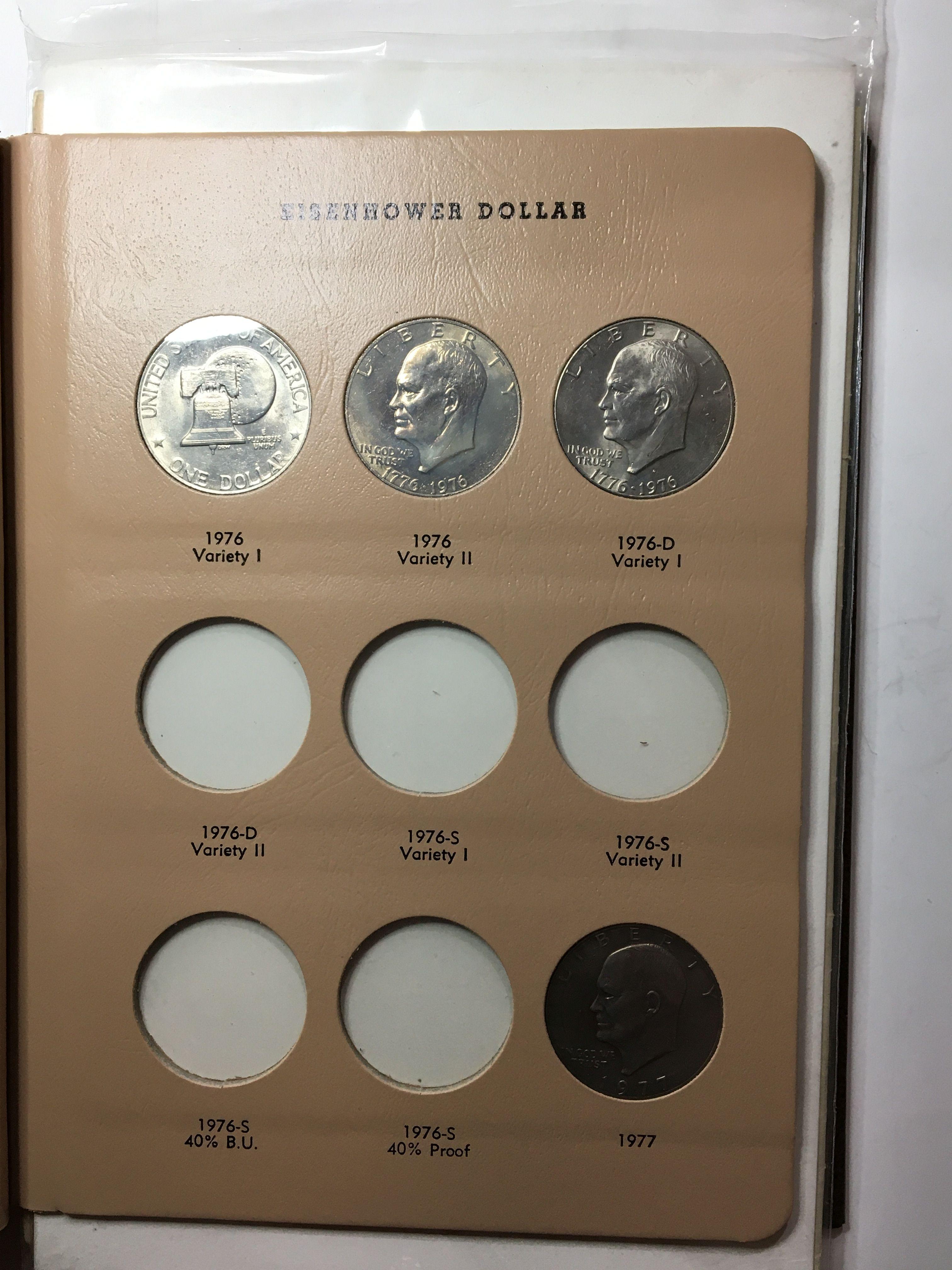 Eisenhower Silver Dollar Album With 3 Silver Dollars And 11 Non Silver Pricey Dansco Album