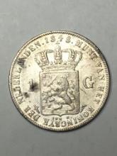1848 William II 1 Guilder Silver Netherlands 