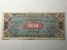 Wwii German 20 Mark Military Payment