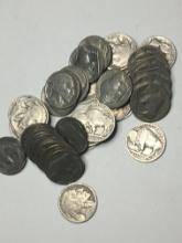 40 Buffalo Nickels Full Dates