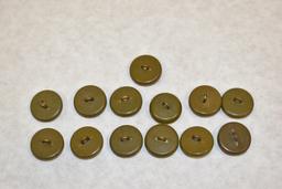 British. Thirteen Military Buttons